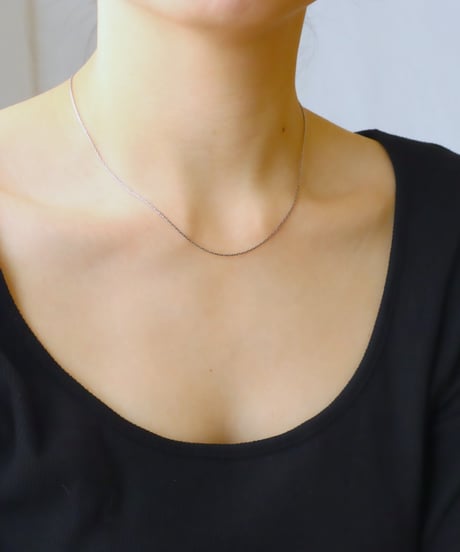 【金アレ対応】スキンチェーンネックレス(スエッジチェーン)シルバーカラー