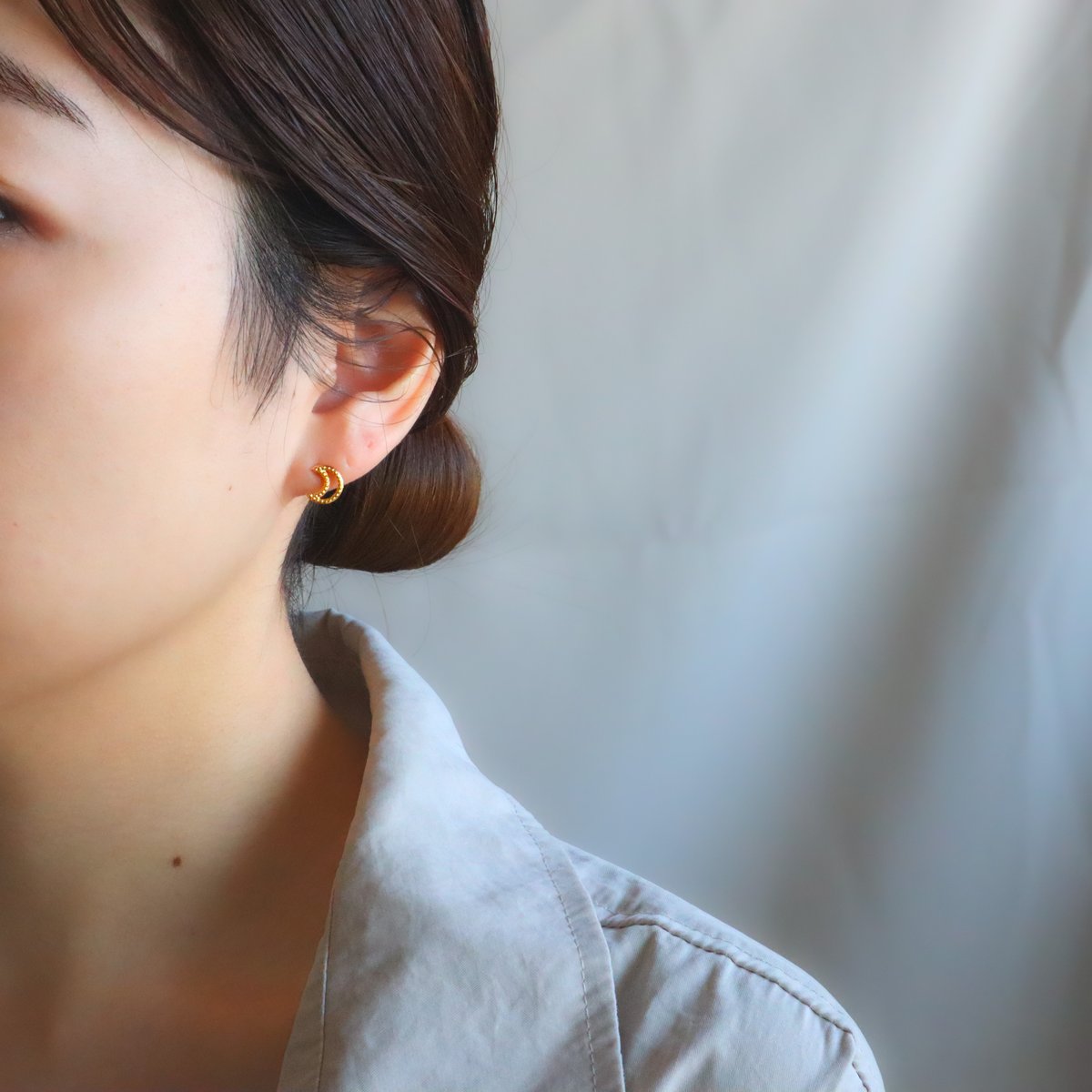 金アレ対応】ムーンピアス・イヤリング | mikka