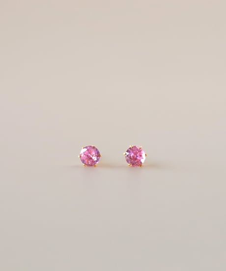 【金アレ対応】桜ジルコニアプチピアス4mm