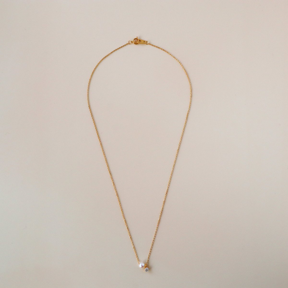 金アレ対応】Heart & Cupid 一粒ジルコニア&AAA淡水パール