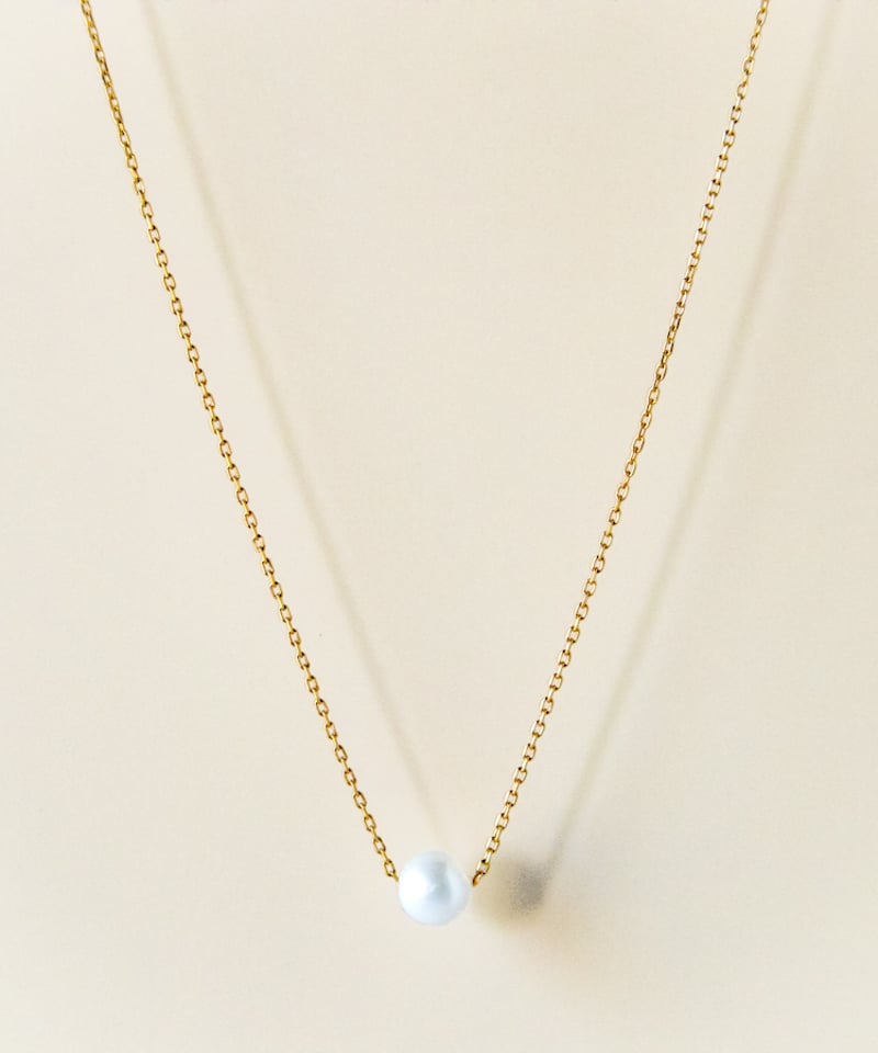 金アレ対応】淡水パールの一粒ネックレス・ピアスセット