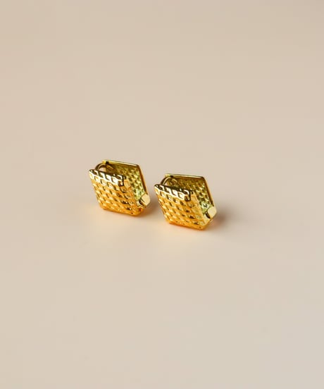 【金アレ対応】ジオスクエアフープピアス
