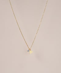 【金アレ対応】ハートチャームネックレス  Heart & Cupidジルコニア(large)