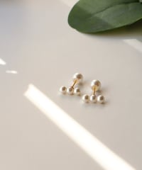 【金アレ対応】3連パールピアス