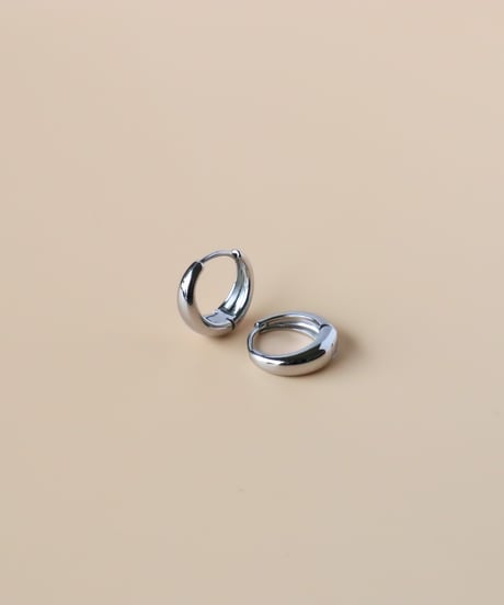 【金アレ対応】ドロップフープピアス（シルバーカラー）