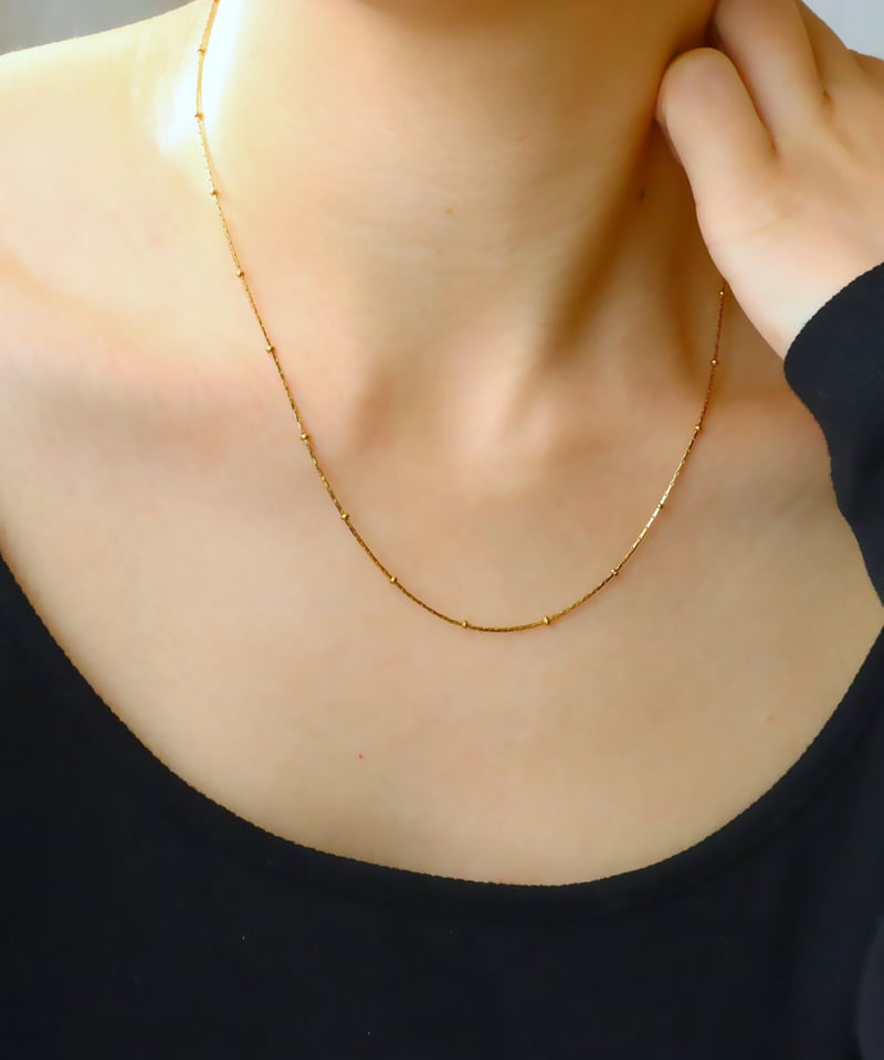 金アレ対応】スキンチェーンネックレス(ドットスエッジ) | mikka 金アレ対応】スキンチェーンネックレス(ドットスエッジ) | mikka