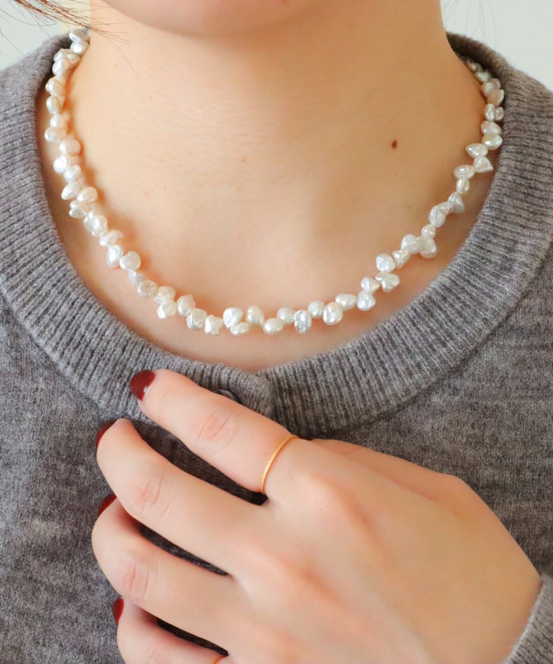 金アレ対応】ケシパールネックレス | mikka