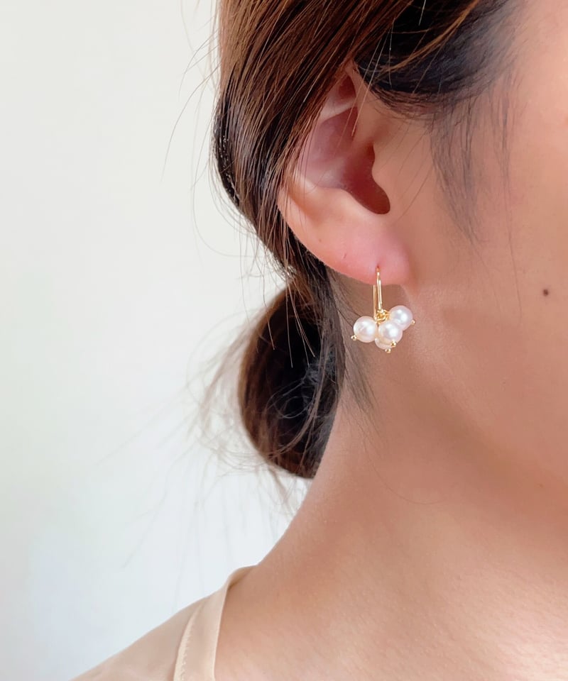 金アレ対応】淡水パールフックピアス | mikka 金アレ対応】淡水パールフックピアス | mikka