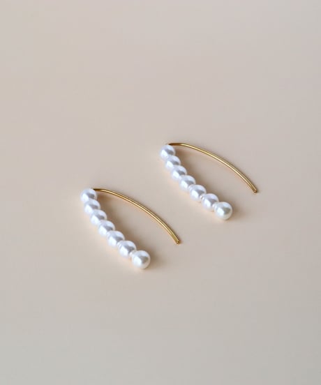 【金アレ対応】シェルパールのフックピアス