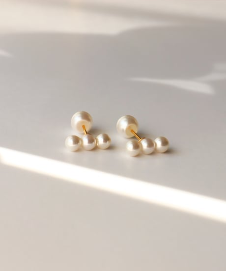 【金アレ対応】3連パールピアス