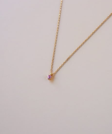 【金アレ対応】桜ピンクジルコニアネックレス 3mm
