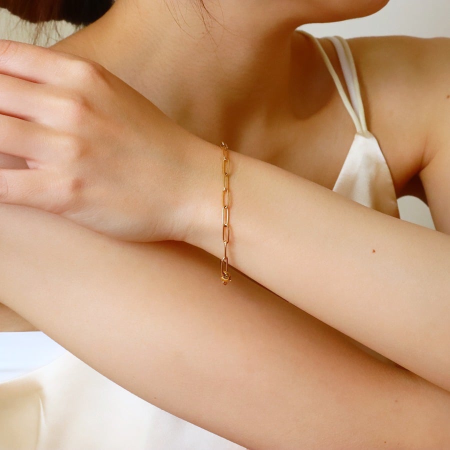 金アレ対応】スクエアチェーンブレスレット | mikka