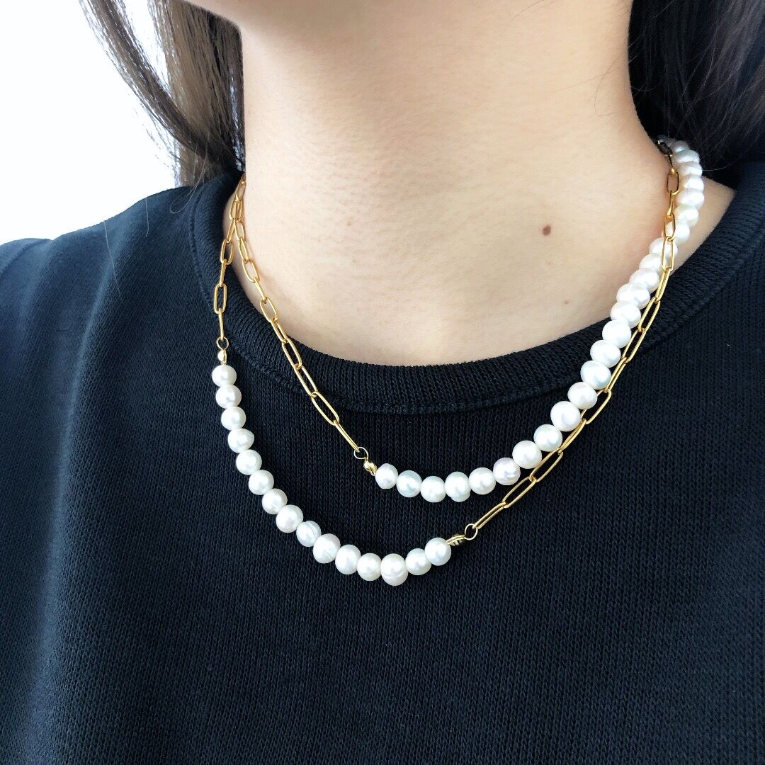 ♪363❤️ ミモザレジンパールロンデルマスクチェーンマスク