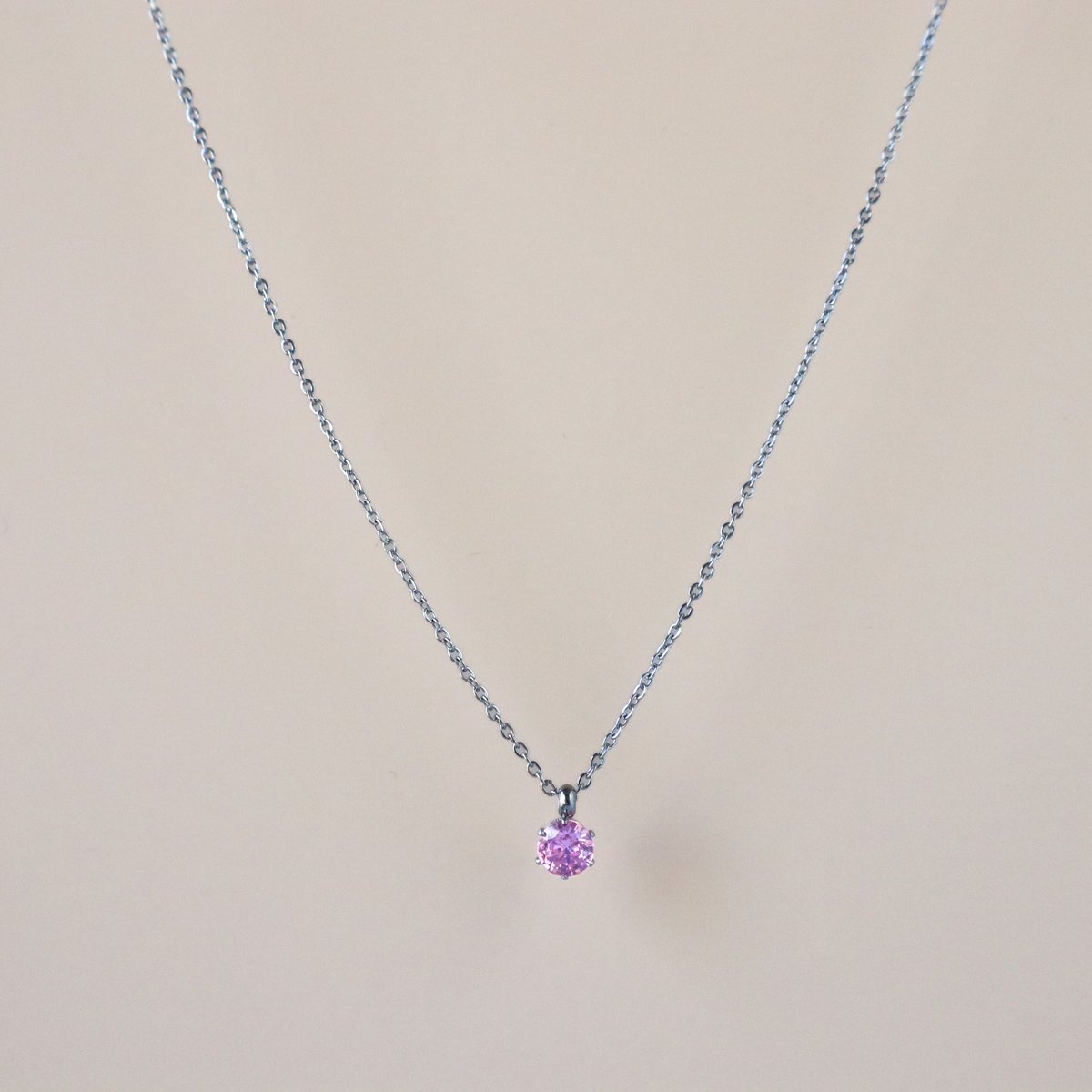 SWAROVSKI クリスタル　ネックレス　ピンク　桜　　チェーン　シルバー 金アレ対応】桜ピンクジルコニアネックレス 4mm シルバーカラー | mikka