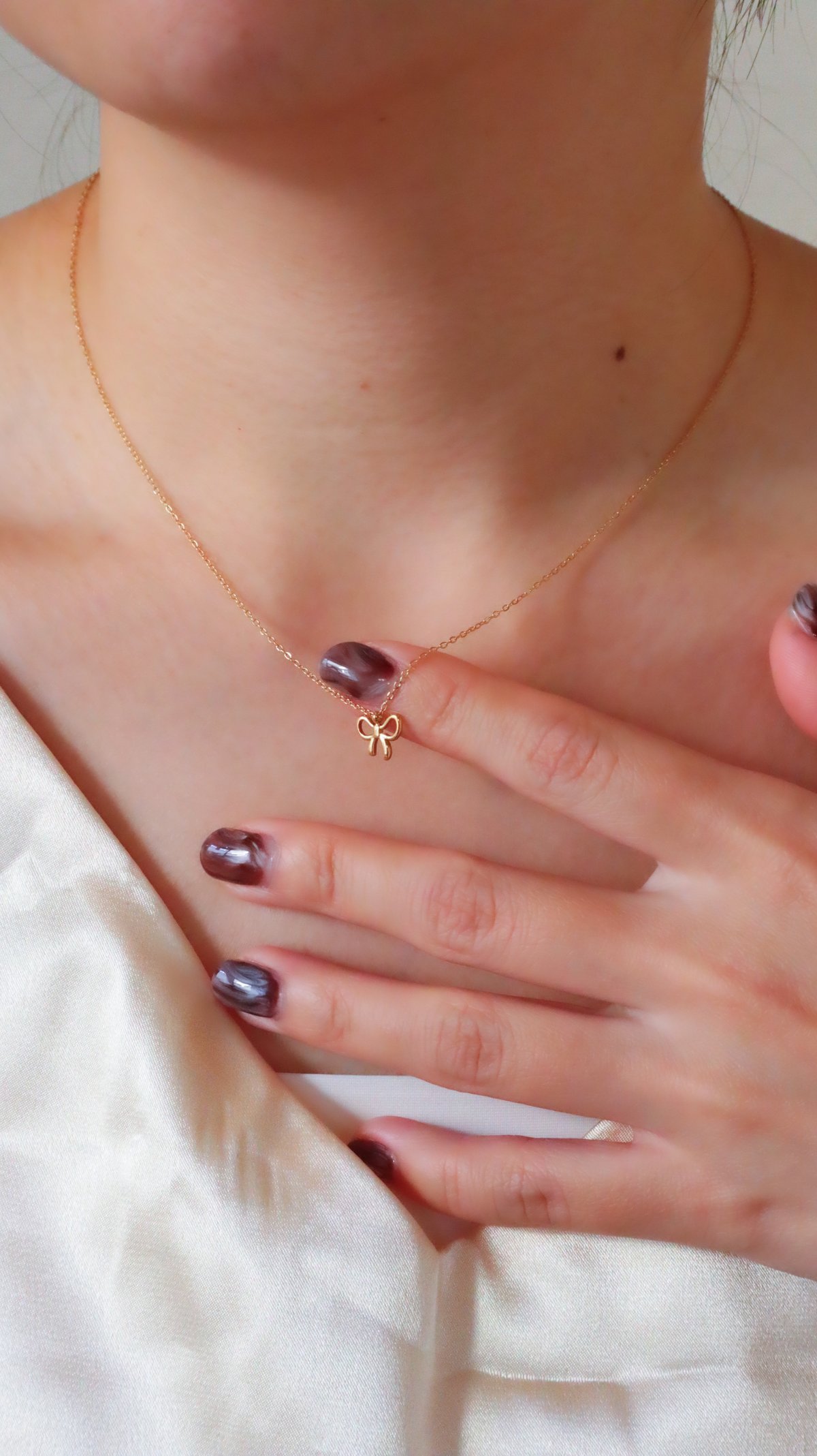 金アレ対応】リボンモチーフネックレス | mikka