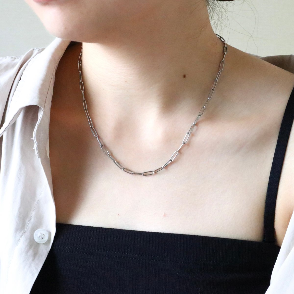 M.U.L. スクエアチェーンネックレスシルバー　新品未使用 M.U.L. スクエアチェーンネックレスシルバー 新品未使用 M.U.L.