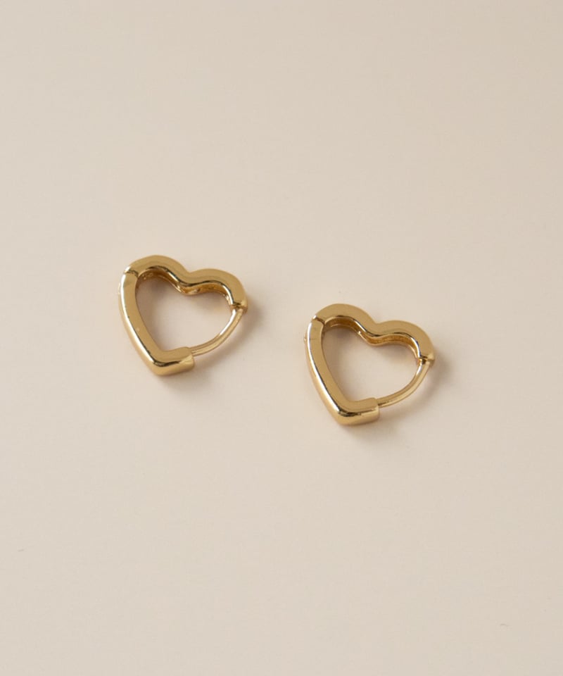 金アレ対応】ハートフープピアス | mikka