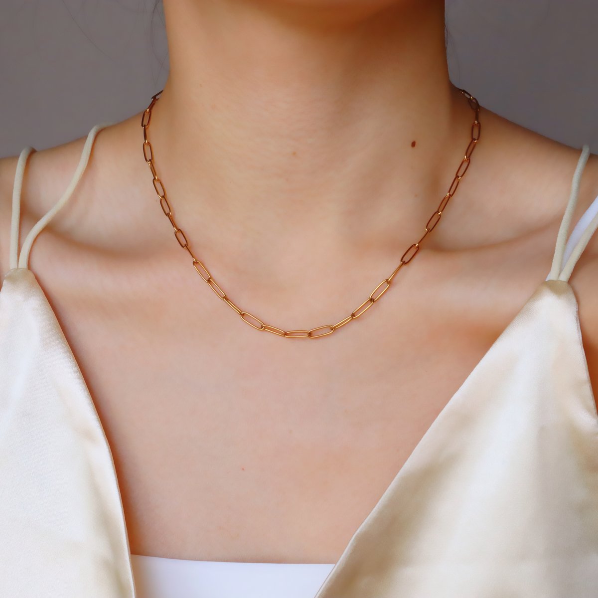 金アレ対応】太陽コインネックレスのスクエアチェーンの重ね付けセット