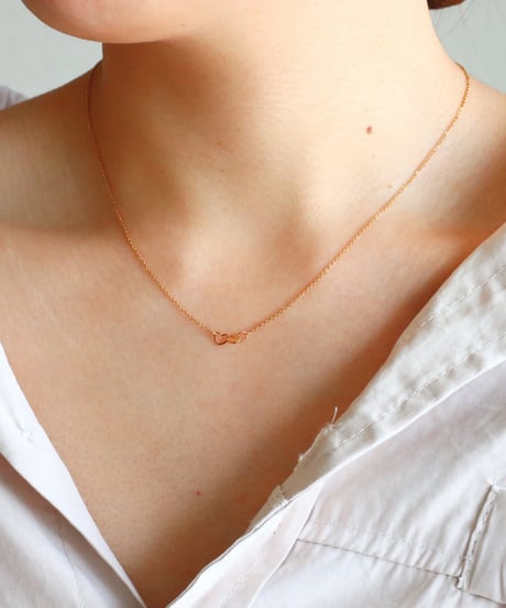 【金アレ対応】ニュアンスチェーンネックレス(ダブルハート)