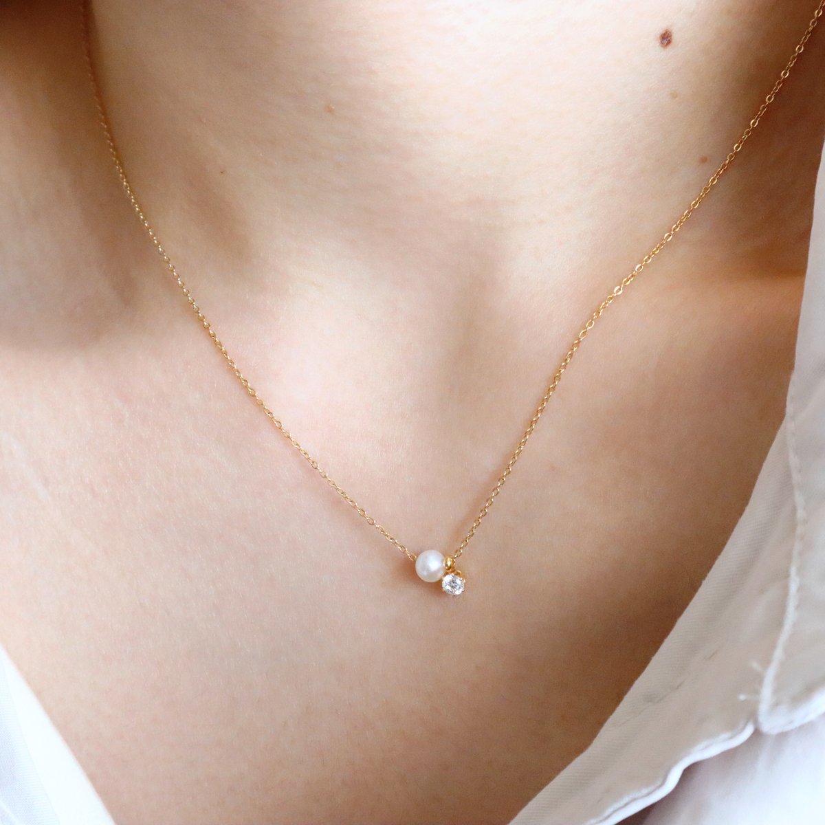 AAA淡水パール6〜6.5mmネックレス50cm＋アジャスター5cm⭐️ラスト1点 AAA淡水パール6〜6.5mmネックレス50cm＋アジャスター5cm⭐️ラスト1点