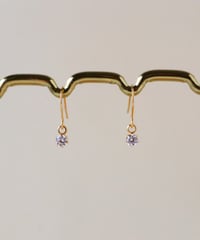 【金アレ対応】Heart & Cupid ジルコニアフックピアス3mm