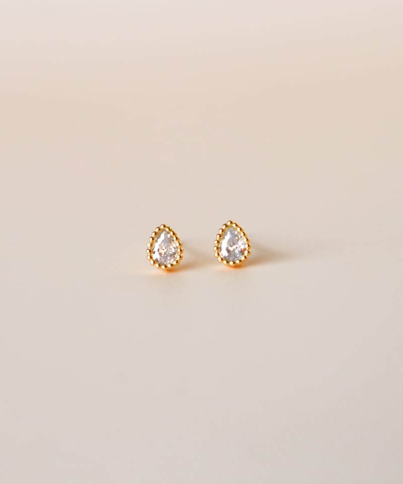 金アレ対応】ジルコニアドロップピアス | mikka