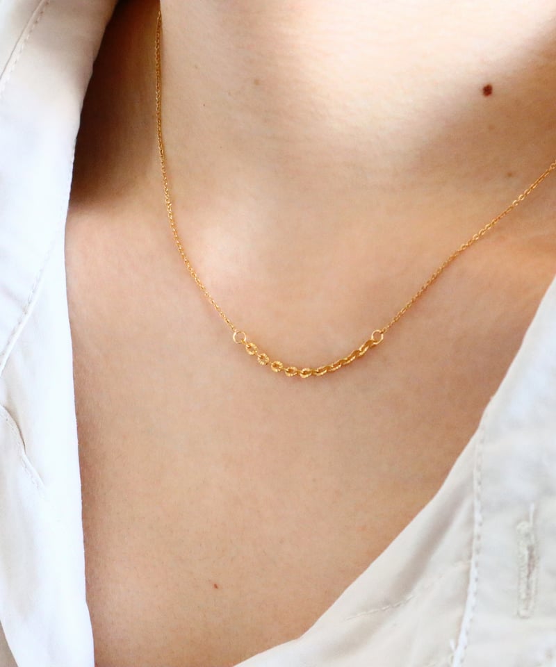 金アレ対応】ニュアンスチェーンネックレス(カットアズキ) | mikka