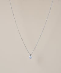 【金アレ対応】Heart & Cupid 一粒ジルコニアネックレス 4mm シルバーカラー