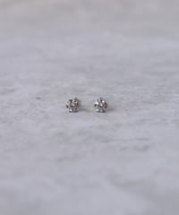 【金アレ対応】Heart & Cupid ジルコニアプチピアス3mm (シルバーカラー)