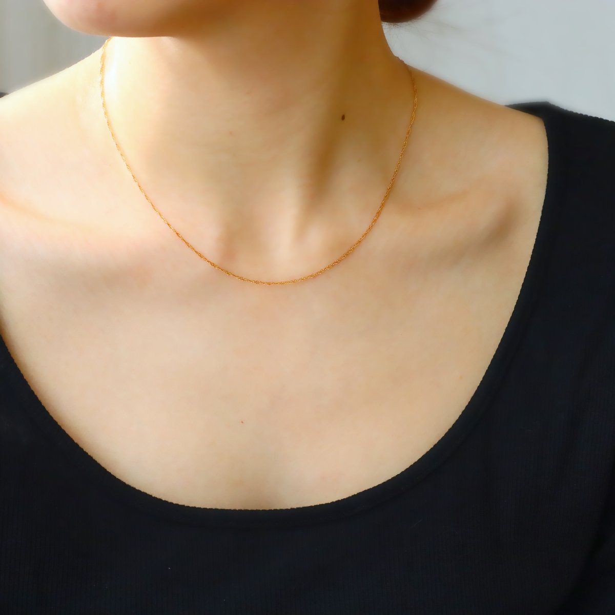 14k スクリューチェーンネックレス 金アレ対応】スキンチェーンネックレス(スクリュー) | mikka