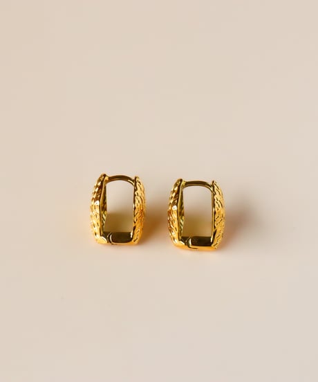 【金アレ対応】ジオスクエアフープピアス