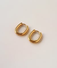 【金アレ対応】スクエアフープピアス
