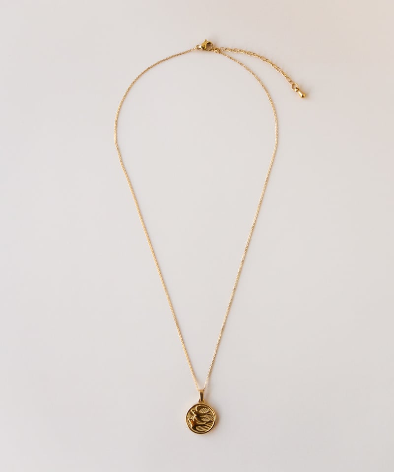 金アレ対応】スワローコインネックレスとスクエアチェーンの重ね