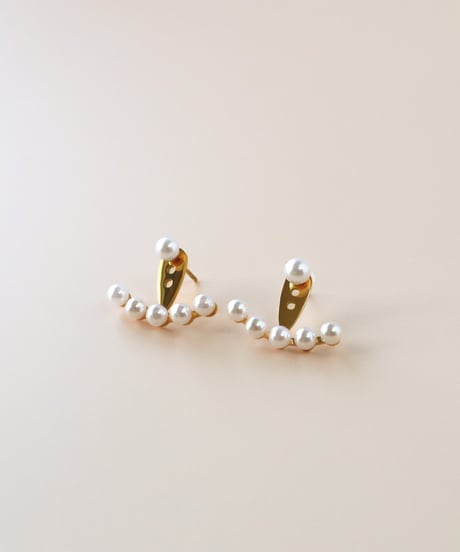 【金アレ対応】ツインパールバックキャッチピアス