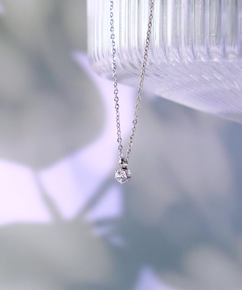 金アレ対応】Heart & Cupid 一粒ジルコニアネックレス 3mm 金アレ対応】Heart & Cupid 一粒ジルコニアネックレス 3mm