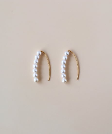 【金アレ対応】シェルパールのフックピアス