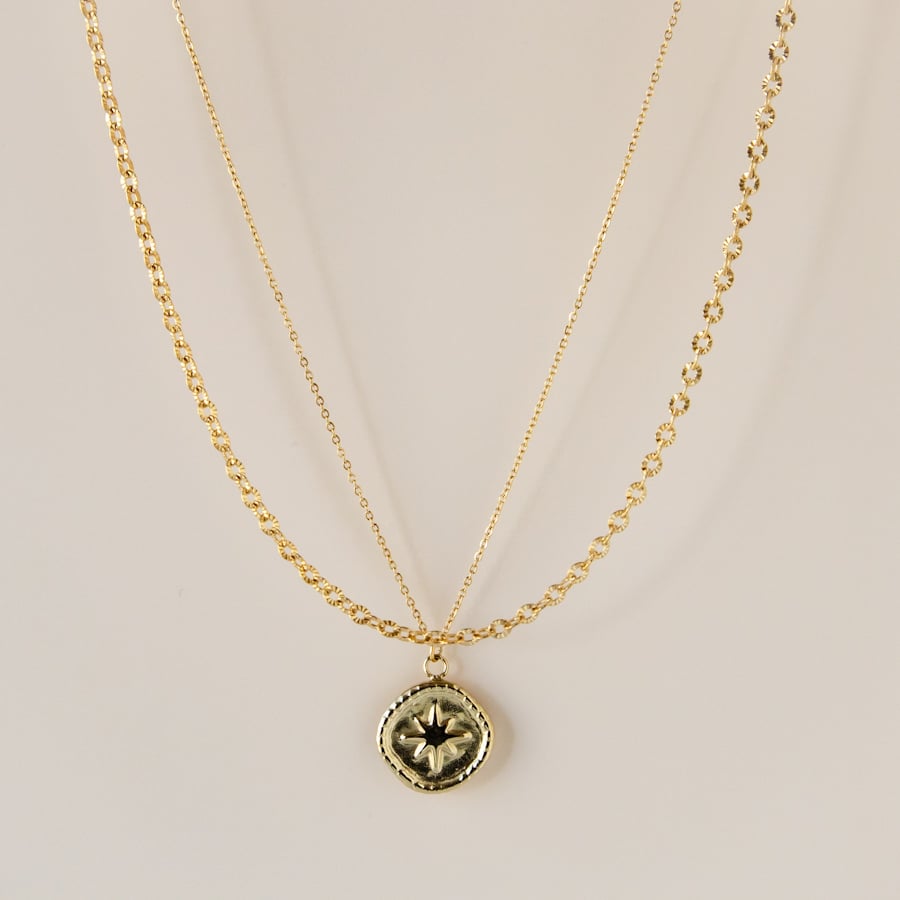 金アレ対応】星のコインネックレスの重ね付けセット | mikka
