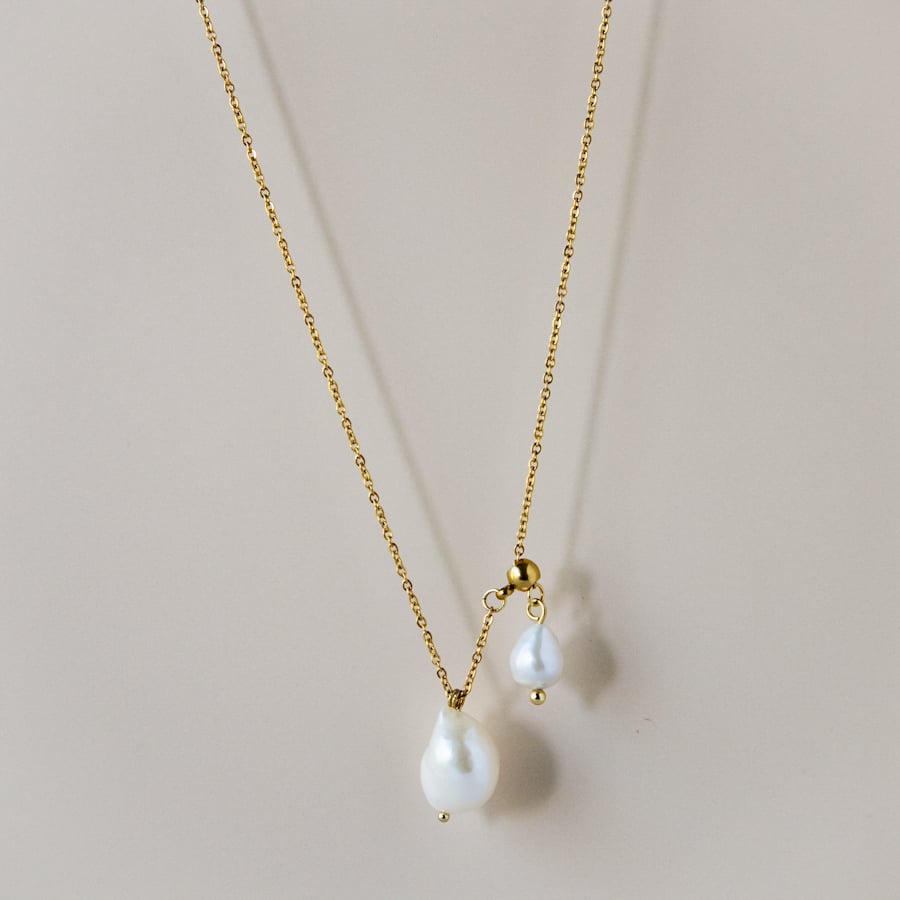 金アレ対応】バロックパール スライドアジャスターネックレス | mikka