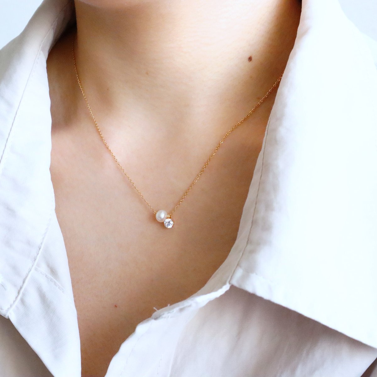 AAA淡水パール5〜5.5mmネックレス41cm＋アジャスター5cm⭐️現物⭐️ 淡水パールネックレス – at.ginza