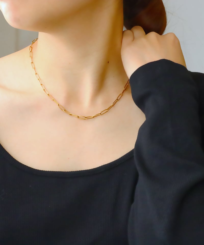 金アレ対応】スクエアデザインチェーンネックレス | mikka