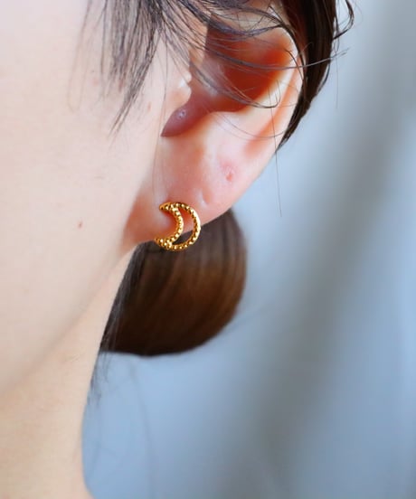 【金アレ対応】ムーンピアス・イヤリング