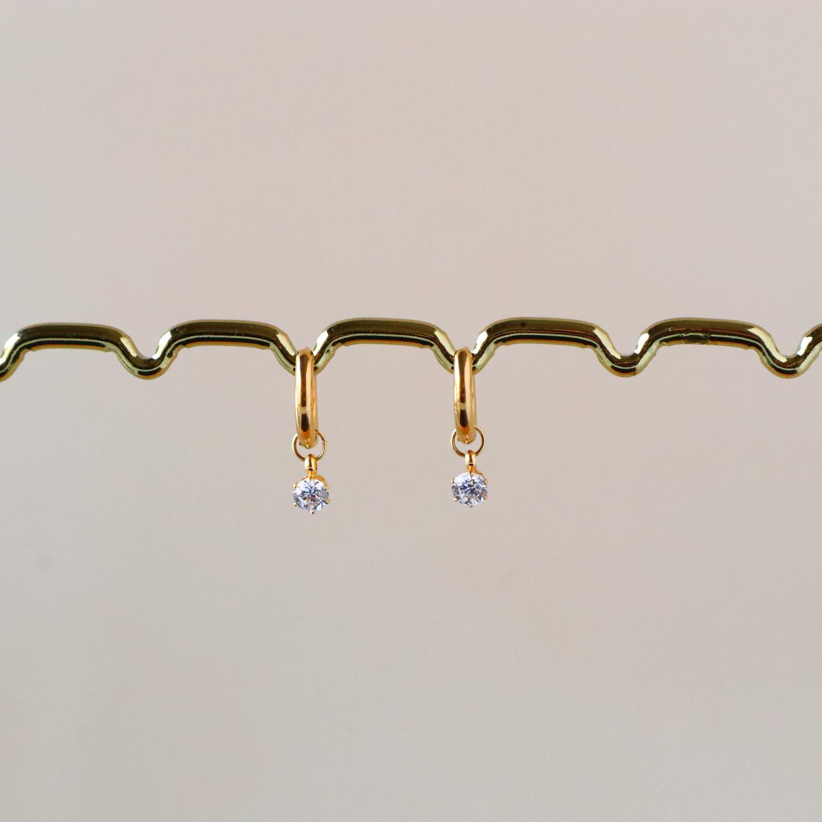 金アレ対応】チャームフープピアス(Heart & Cupid ジルコニア