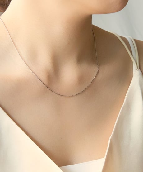 【金アレ対応】スキンチェーンネックレス(スエッジチェーン)シルバーカラー