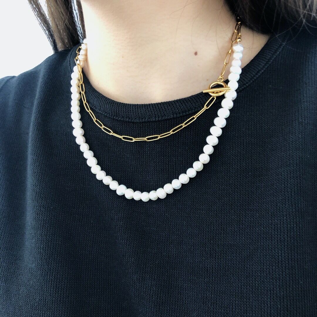 n149/【再入荷✧】淡水パール ロング チェーンネックレス　超高品質　匠の技 n149【再入荷✧】淡水パール ロング チェーンネックレス 超高