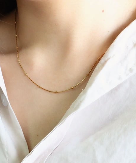 【金アレ対応】スキンチェーンネックレス(ドットスエッジ)