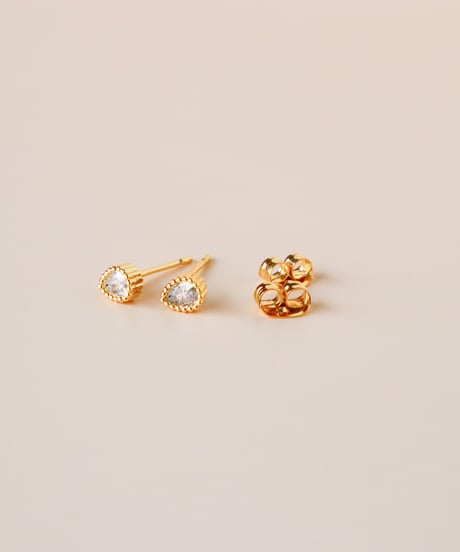 【金アレ対応】ジルコニアドロップピアス