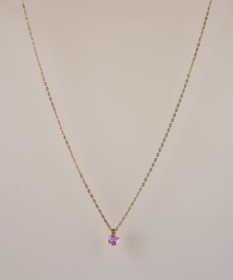 【金アレ対応】桜ピンクジルコニアネックレス 4mm