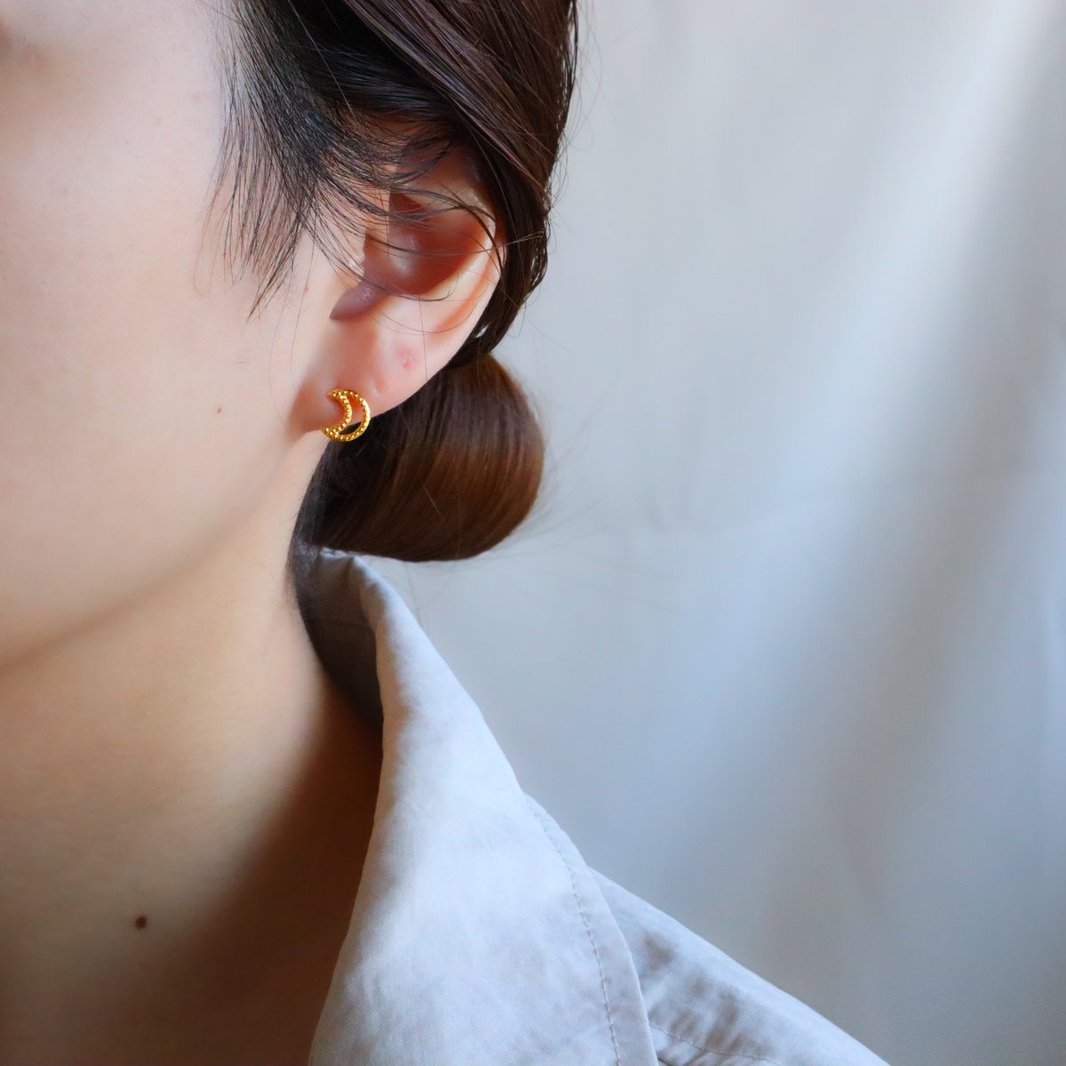 金アレ対応】ムーンピアス・イヤリング | mikka