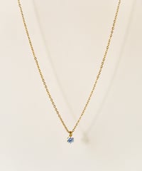 【金アレ対応】Heart & Cupid 一粒ジルコニアネックレス 3mm
