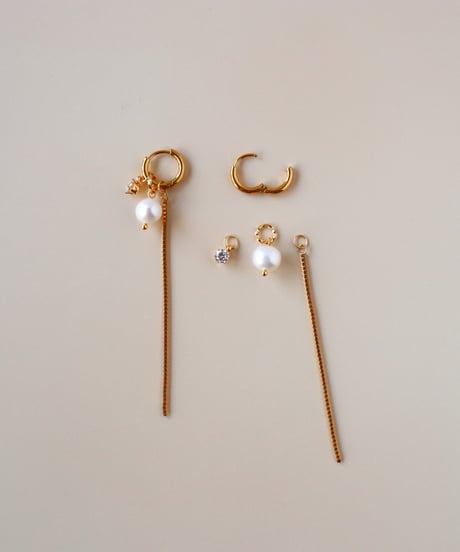 【金アレ対応】チャームフープピアス